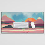 Pink Desert Glow Desk Mat Gallery Image 1