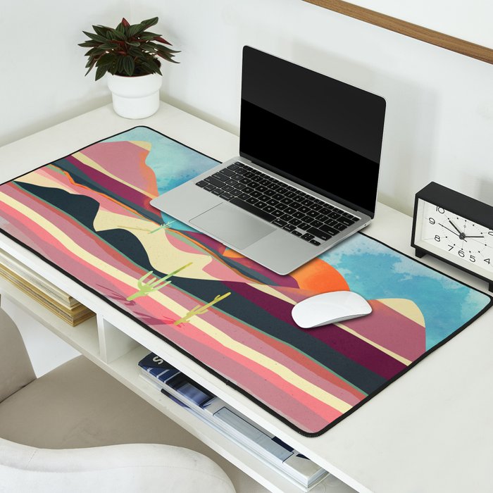 Pink Desert Glow Desk Mat Gallery Image 2