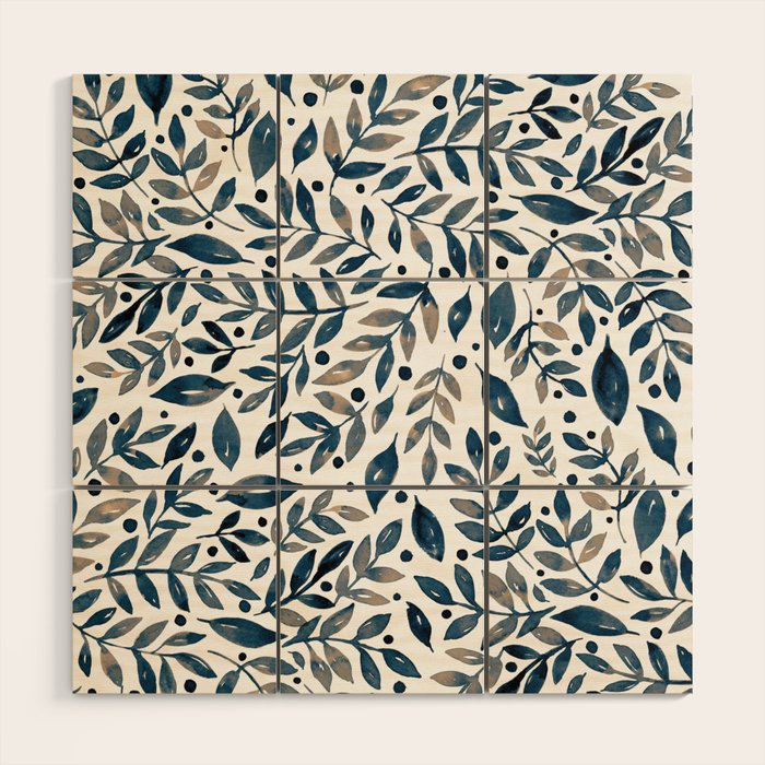 Seasonal branches and berries - neutral Wood Wall Art Gallery Image 1