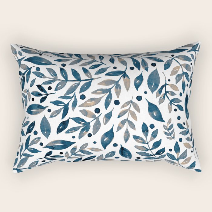 Seasonal branches and berries - neutral Rectangular Pillow Gallery Image 1