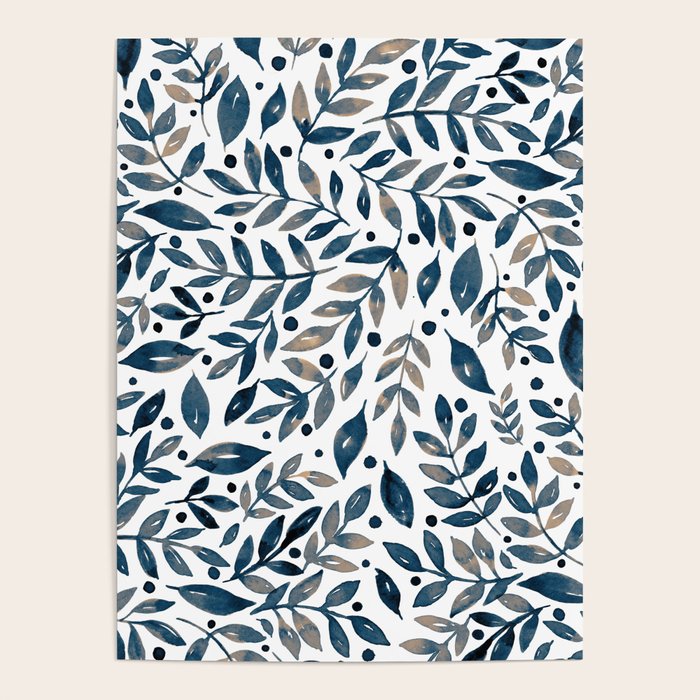 Seasonal branches and berries - neutral Poster Gallery Image 1