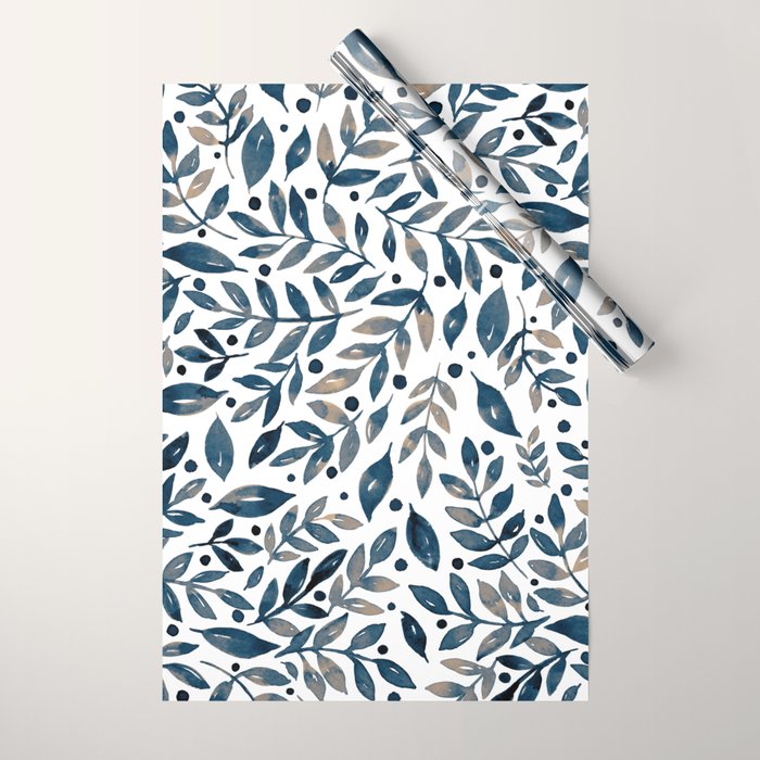Seasonal branches and berries - neutral Wrapping Paper Gallery Image 1