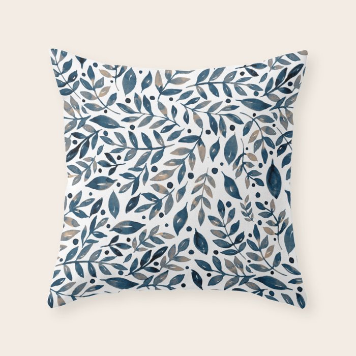 Seasonal branches and berries - neutral Throw Pillow Gallery Image 1
