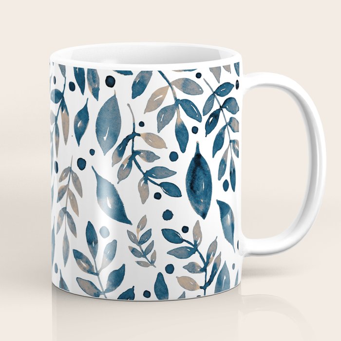 Seasonal branches and berries - neutral Coffee Mug Gallery Image 1