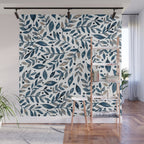 Seasonal branches and berries - neutral Wall Mural Gallery Image 1