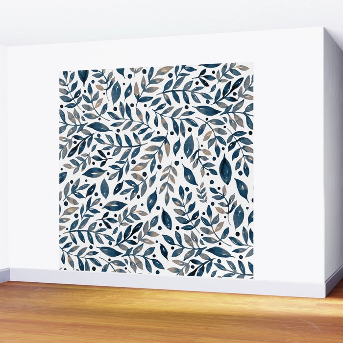 Seasonal branches and berries - neutral Wall Mural Gallery Image 2