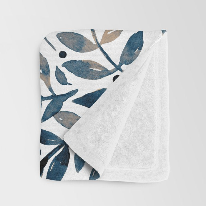 Seasonal branches and berries - neutral Throw Blanket Gallery Image 3