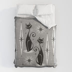 Mid Century Meow Atomic Cats on Cool Gray ©studioxtine Duvet Cover Gallery Image 6