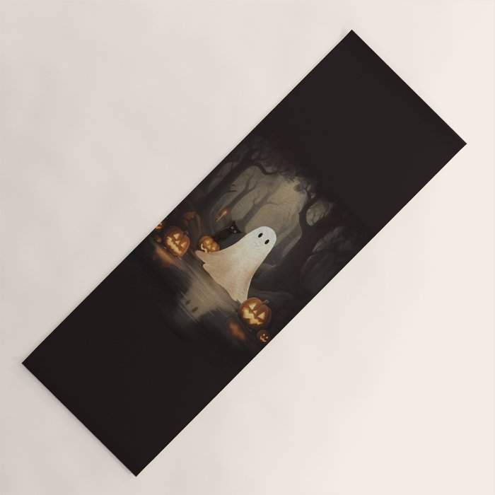 Ghost and Cat Yoga Mat Gallery Image 1