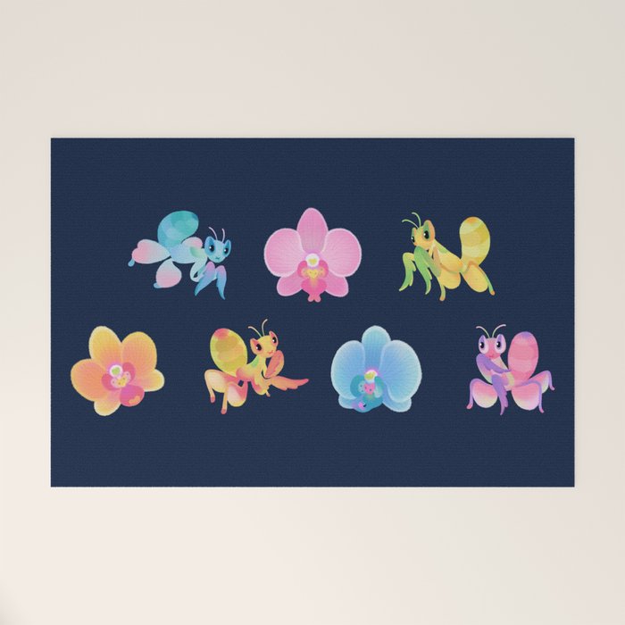 Orchid mantis - Dark Welcome Mat Gallery Image 1