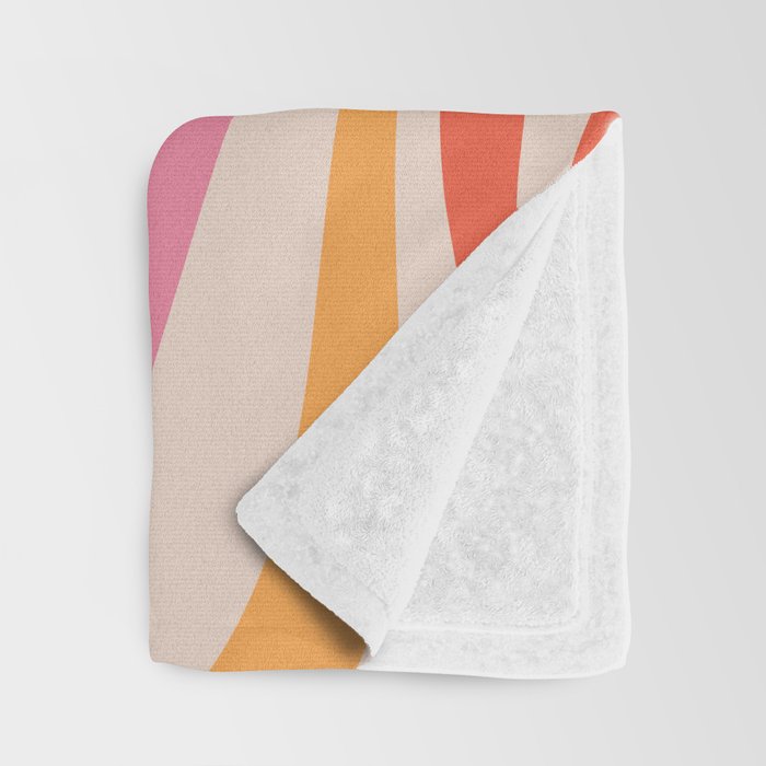 Wavy Loops Abstract Pattern in Retro Pink and Orange Throw Blanket Gallery Image 3