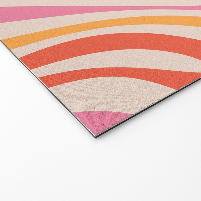 Wavy Loops Abstract Pattern in Retro Pink and Orange Welcome Mat Gallery Image 2