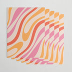 Wavy Loops Abstract Pattern in Retro Pink and Orange Wrapping Paper Gallery Image 3