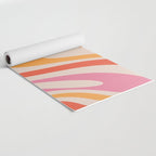 Wavy Loops Abstract Pattern in Retro Pink and Orange Yoga Mat Gallery Image 2