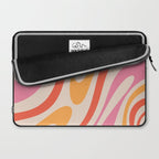 Wavy Loops Abstract Pattern in Retro Pink and Orange Laptop Sleeve Gallery Image 2