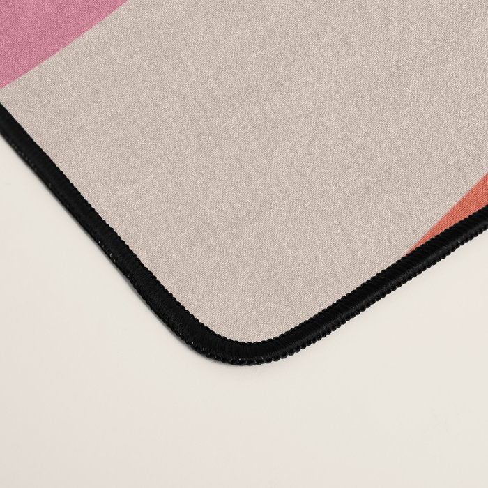 Wavy Loops Abstract Pattern in Retro Pink and Orange Desk Mat Gallery Image 4