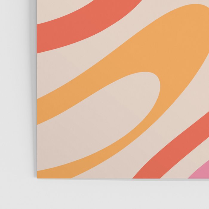 Wavy Loops Abstract Pattern in Retro Pink and Orange Poster Gallery Image 3