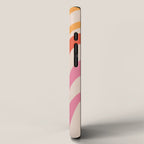 Wavy Loops Abstract Pattern in Retro Pink and Orange iPhone Case Gallery Image 2