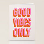Good Vibes Only (Pink Orange) Stationery Card Gallery Image 2