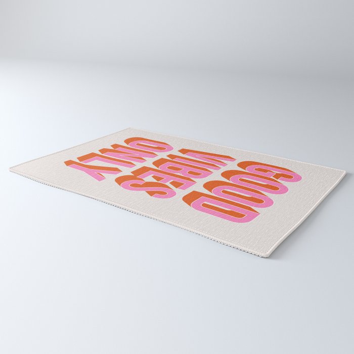 Good Vibes Only (Pink Orange) Rug Gallery Image 3