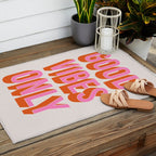 Good Vibes Only (Pink Orange) Outdoor Rug Gallery Image 2