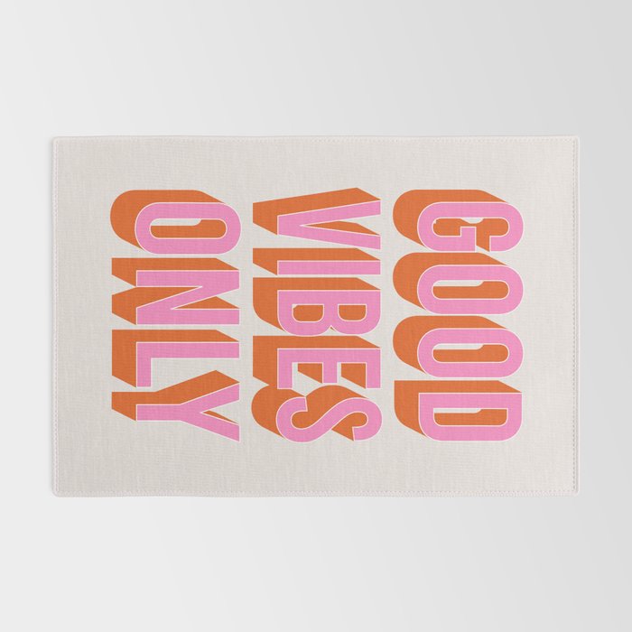 Good Vibes Only (Pink Orange) Rug Gallery Image 2