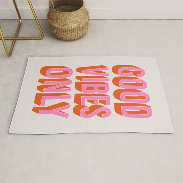 Good Vibes Only (Pink Orange) Rug Gallery Image 1