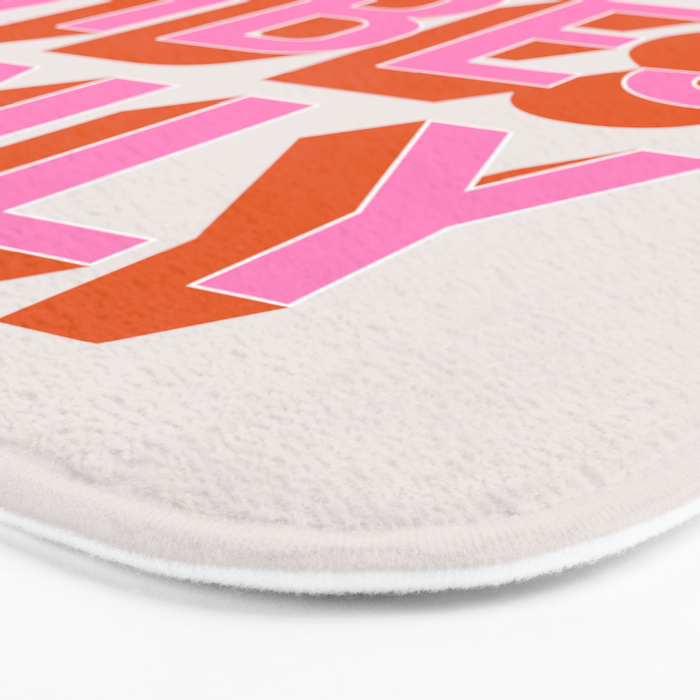 Good Vibes Only (Pink Orange) Bath Mat Gallery Image 3