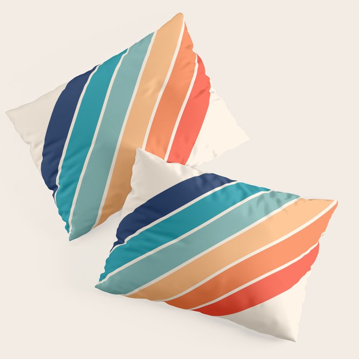 Karanda - 70s Style Classic Retro Stripes Pillow Sham Gallery Image 1