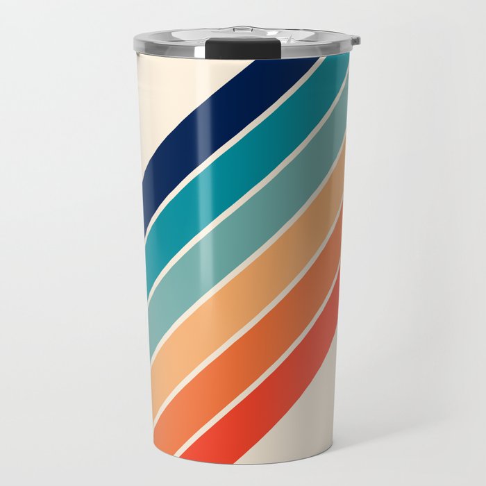 Karanda - 70s Style Classic Retro Stripes Travel Mug Gallery Image 1
