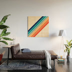 Karanda - 70s Style Classic Retro Stripes Wood Wall Art Gallery Image 2