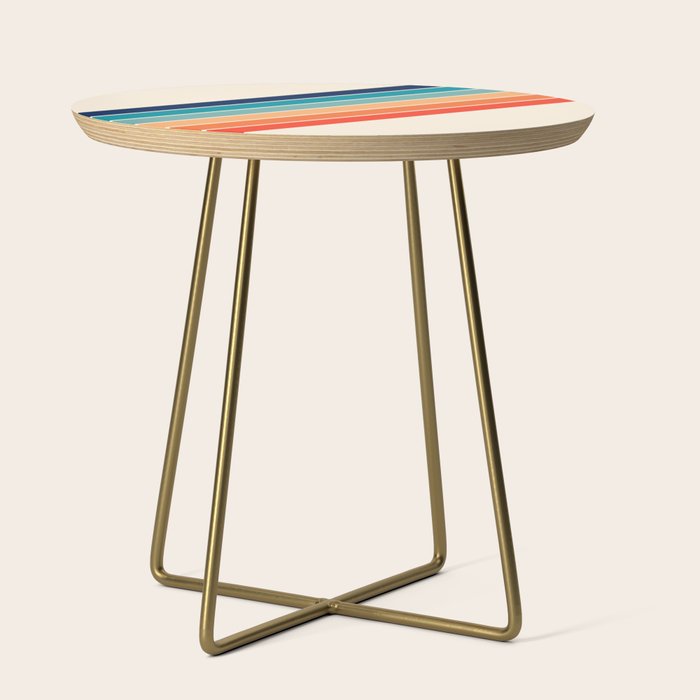 Karanda - 70s Style Classic Retro Stripes Side Table Gallery Image 1