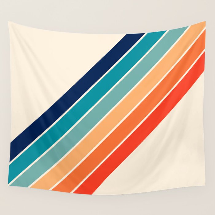 Karanda - 70s Style Classic Retro Stripes Wall Tapestry Gallery Image 4