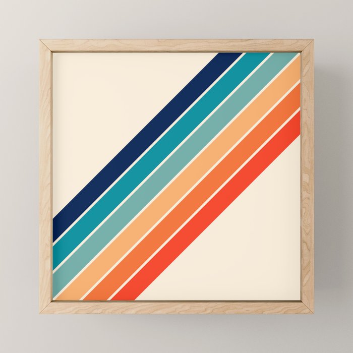 Karanda - 70s Style Classic Retro Stripes Mini Art Print Gallery Image 1