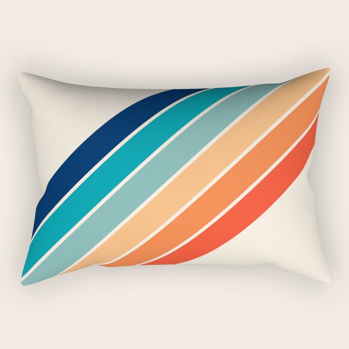 Karanda - 70s Style Classic Retro Stripes Rectangular Pillow Gallery Image 2