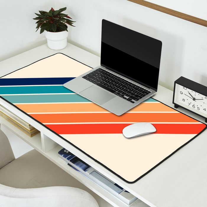 Karanda - 70s Style Classic Retro Stripes Desk Mat Gallery Image 2