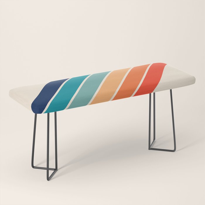 Karanda - 70s Style Classic Retro Stripes Bench Gallery Image 1