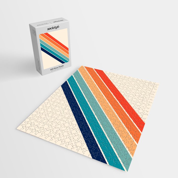 Karanda - 70s Style Classic Retro Stripes Jigsaw Puzzle Gallery Image 2