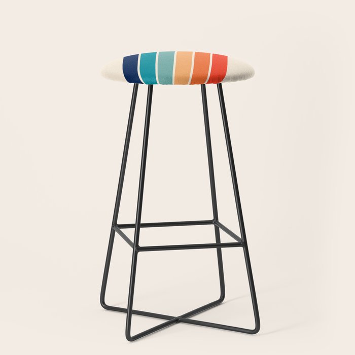 Karanda - 70s Style Classic Retro Stripes Stool Gallery Image 1