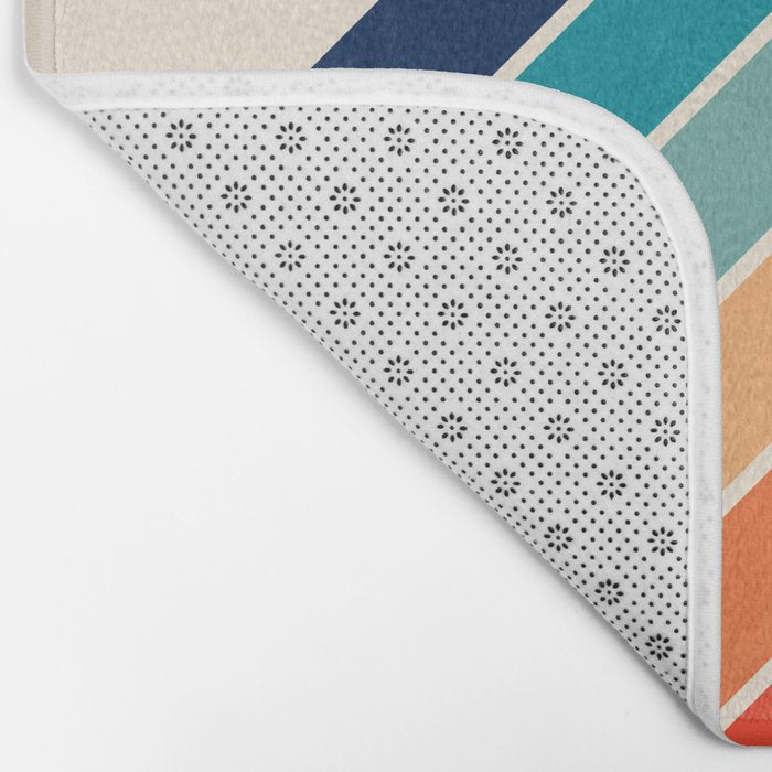 Karanda - 70s Style Classic Retro Stripes Bath Mat Gallery Image 2