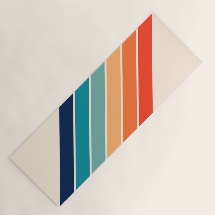 Karanda - 70s Style Classic Retro Stripes Yoga Mat Gallery Image 1