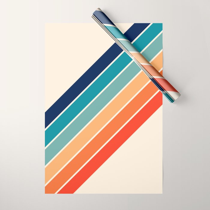Karanda - 70s Style Classic Retro Stripes Wrapping Paper Gallery Image 1