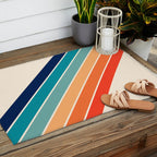 Karanda - 70s Style Classic Retro Stripes Outdoor Rug Gallery Image 2
