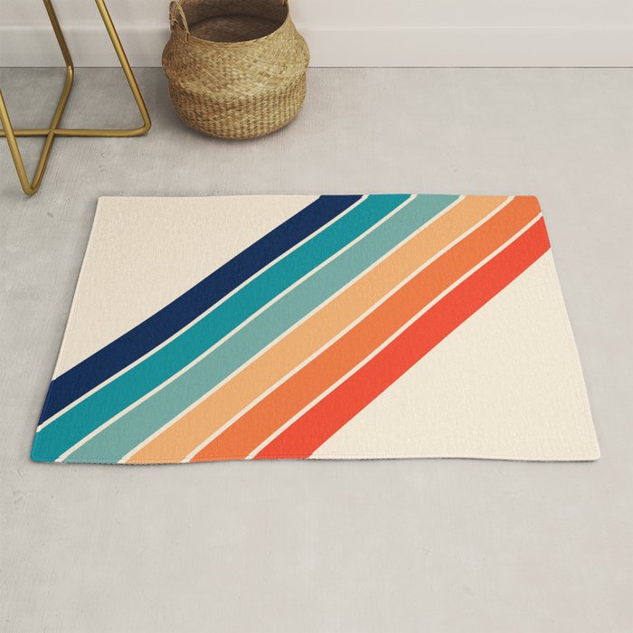 Karanda - 70s Style Classic Retro Stripes Rug Gallery Image 1