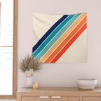 Karanda - 70s Style Classic Retro Stripes Wall Tapestry Gallery Image 2