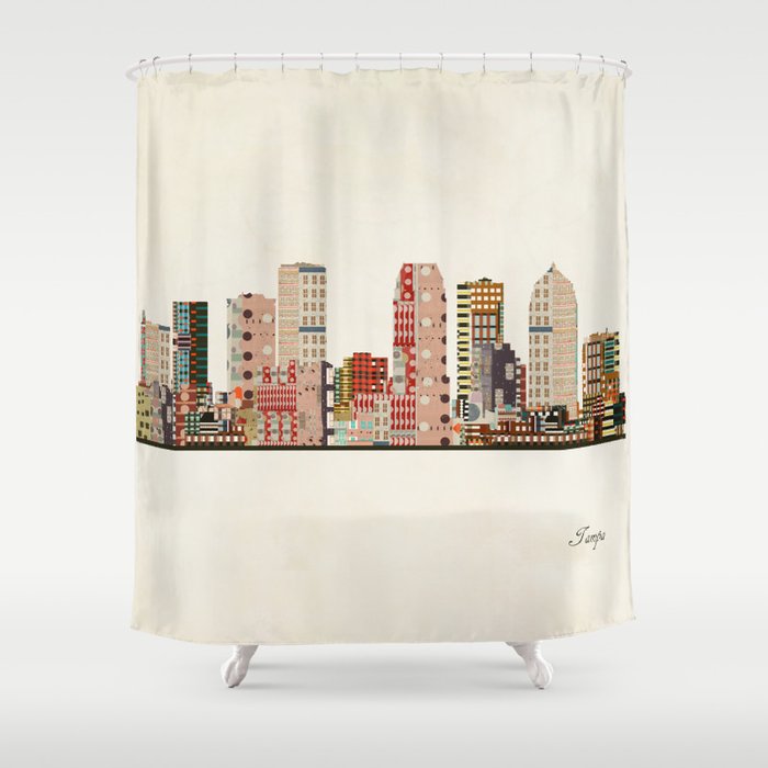 tampa skyline Shower Curtain Gallery Image 1