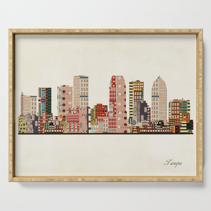 tampa skyline Serving Tray Gallery Image 1