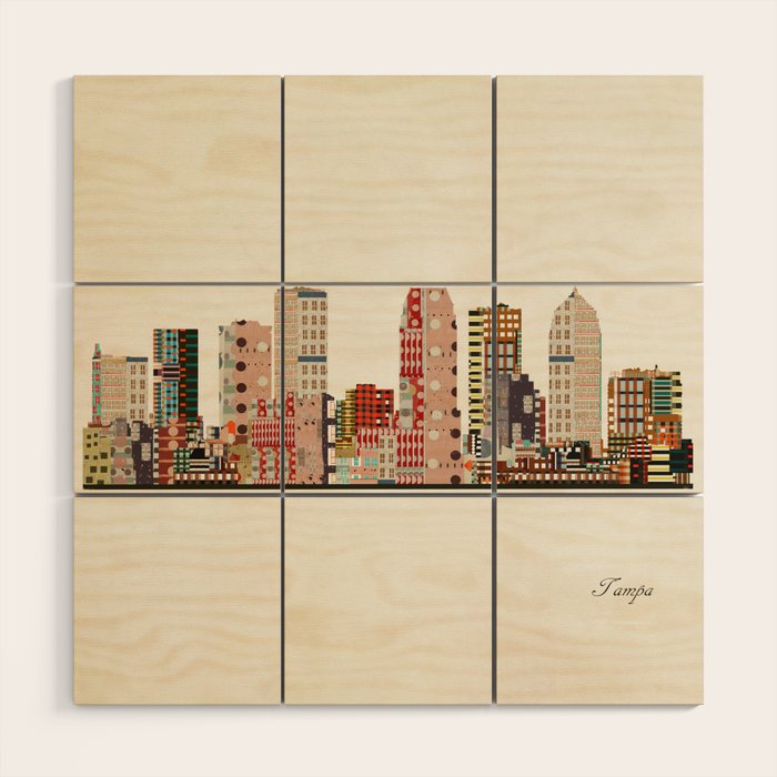 tampa skyline Wood Wall Art Gallery Image 1