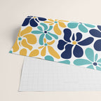 Abstract Flower, Yellow, Navy, Teal Wrapping Paper Gallery Image 2