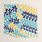 Abstract Flower, Yellow, Navy, Teal Wrapping Paper Gallery Image 3